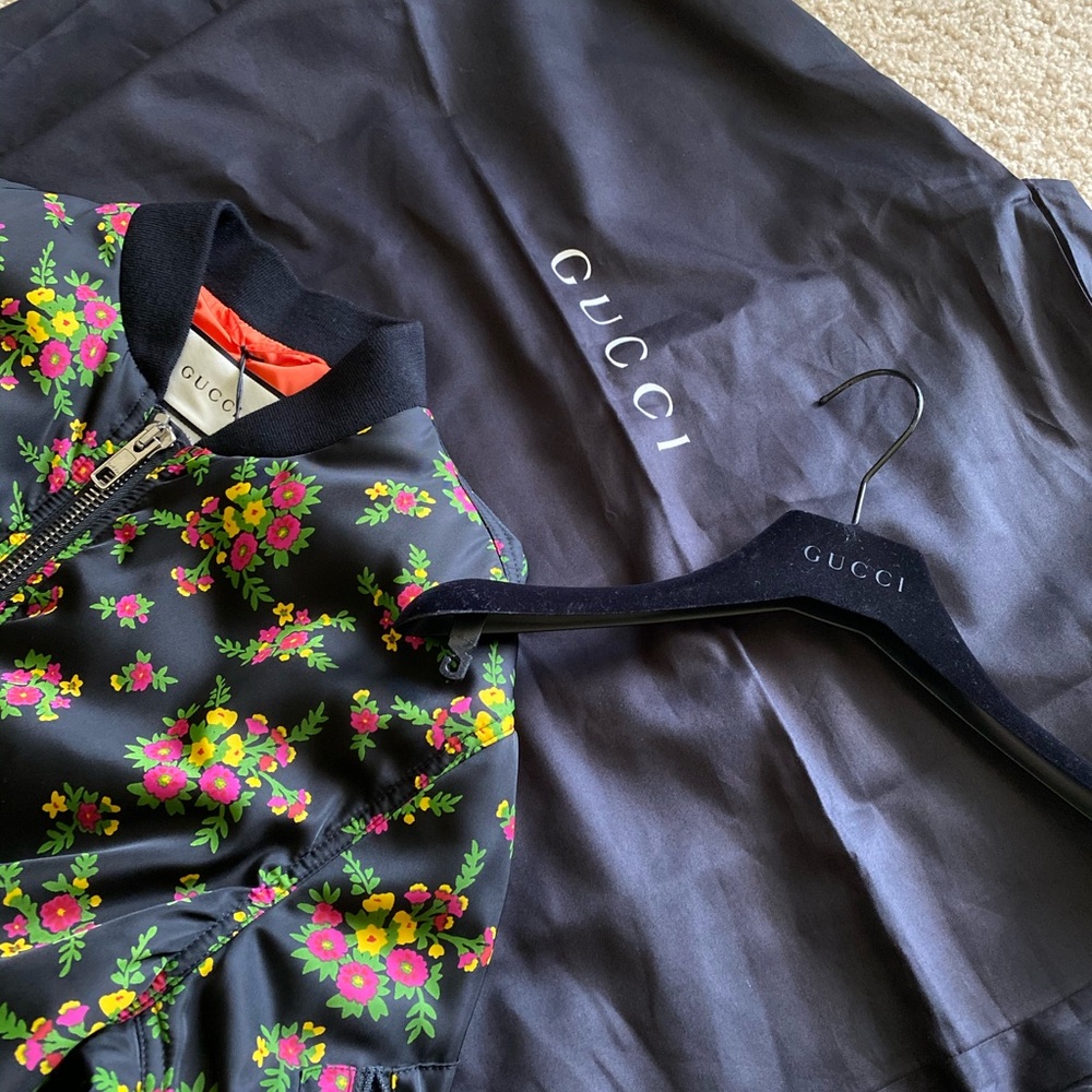 Gucci Floral Bomber Jacket Sz 38 or Small - Picture 6 of 16